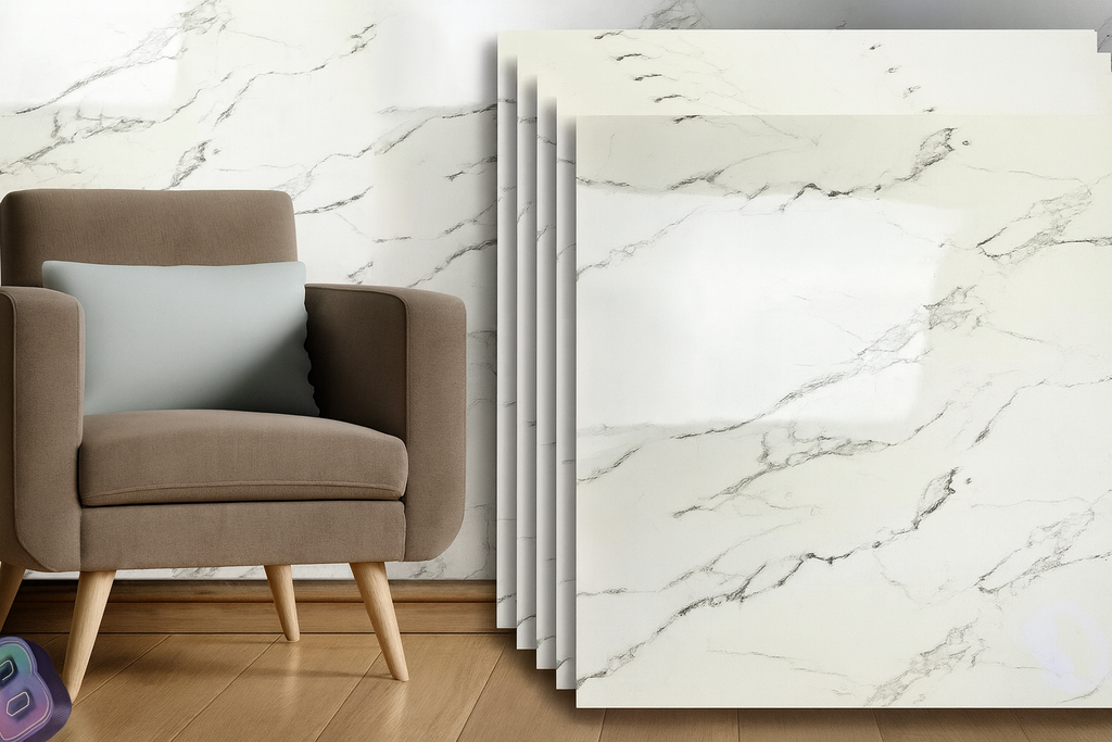 Autocolant PVC Imitatie Marmura 60x60cm - Eleganta rapida pentru pereți și pardoseala