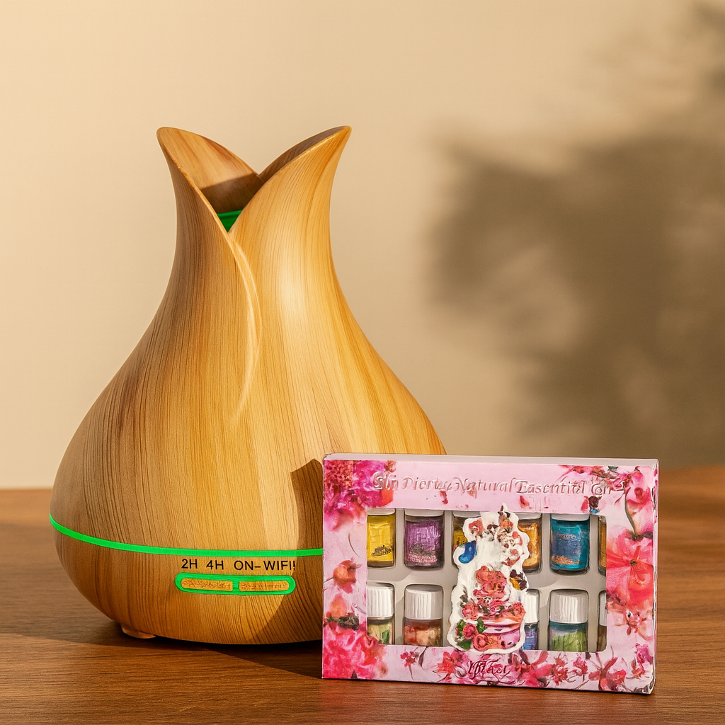 Set de Relaxare Aromatică – Difuzor + Uleiuri Esențiale