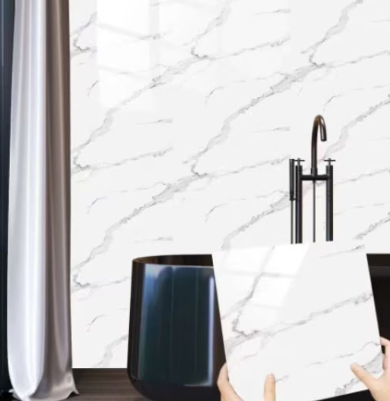 Autocolant PVC Imitatie Marmura 60x60cm - Eleganta rapida pentru pereți și pardoseala