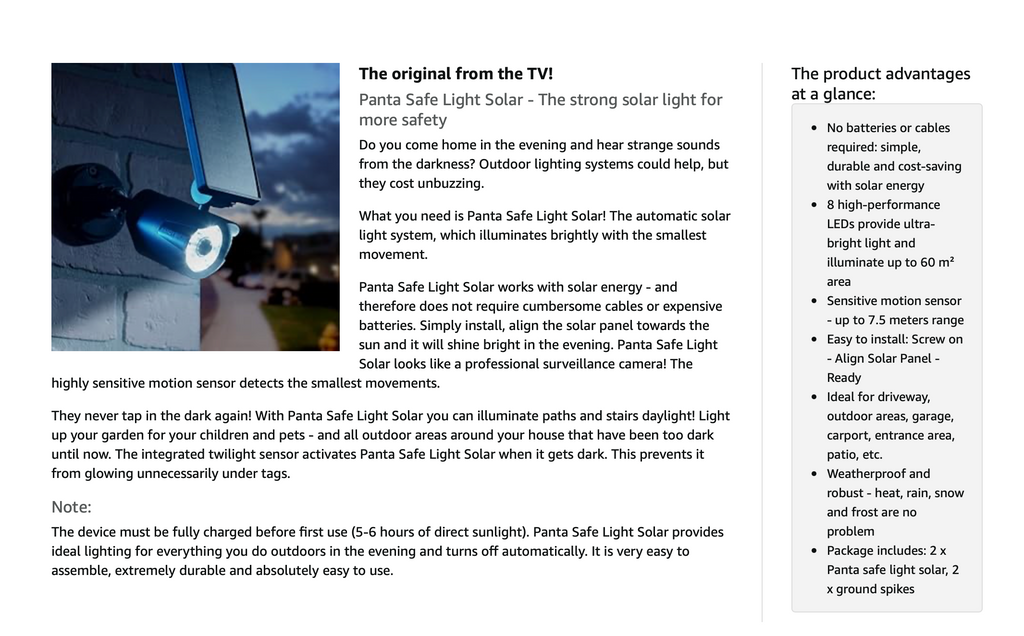 Camera de supraveghere falsa cu panou solar și senzor de lumina